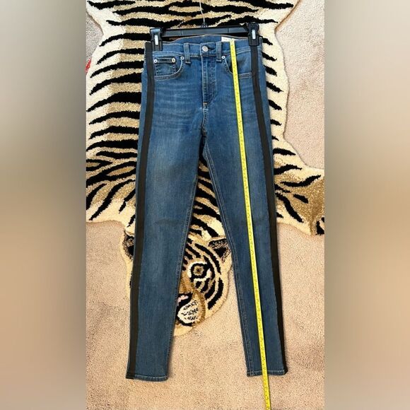 RAG & BONE Mid-Rise Skinny Leg Jeans with black side stripes/Size 26 - Picture 4 of 8